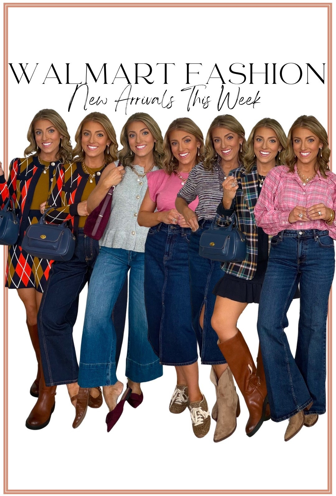 This week’s Walmart fashion new arrivals are UNREAL 😍🍂 I seriously cannot believe some of these finds are Walmart! The fall collection just keeps getting better, and this might be one of my favorite weeks of new arrivals yet!

So many good Walmart fall fashion finds—from cable knit sweaters and under $20 pullovers to denim dresses, corduroy skirts, floral barrel jeans, sweater vests, bow cardigans, denim midi skirts, riding boots and the cutest head-to-toe fall outfits. The colors, prints, textures and little details look SO elevated! 🤎

Whether you’re looking for easy summer-to-fall outfits, everyday casual fall style, workwear, country concert outfits or pieces you can mix and match all season, there are SO many good ones right now. And several of these finds are already restocking or coming in multiple colors! 👏🏼

Which one would you wear first?! 😍

#WalmartFashion #WalmartFinds #WalmartNewArrivals #WalmartFallFashion #FallFashion #FallOutfits #AffordableFashion #AffordableStyle #FallStyle #WalmartStyle #WalmartOutfits #FallFashionFinds #NewArrivals #AffordableFallFashion #FallWardrobe

#LTKootd #LTKPetite