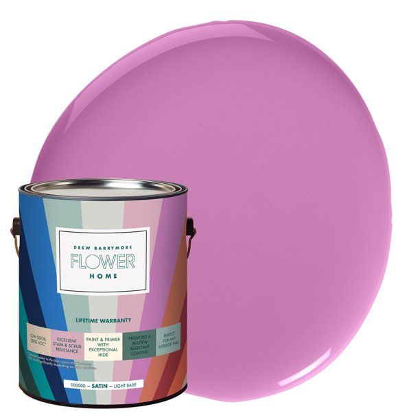 Bubblegum Pink Interior Paint, 1 Gallon, Satin by Drew Barrymore Flower Home | Walmart (US)