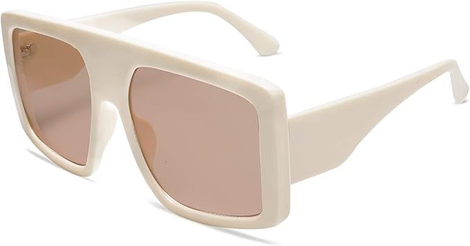 VANLINKER Oversized Square Sunglasses Fashion Flat Top baddie Shades VL9579 | Amazon (US)