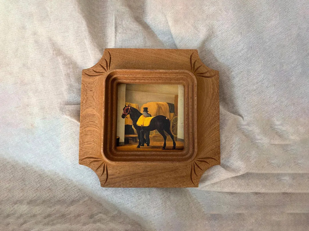 Vintage Style Solid Sapele Octagon Framed Horse Print,rustic Equestrian Wall Art,fits 4x4" Artwor... | Etsy (Global)