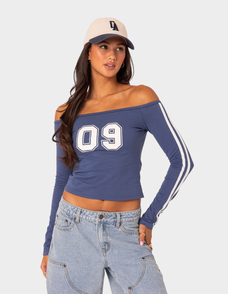 EDIKTED 90's Off Shoulder Long Sleeve Tee | Tillys