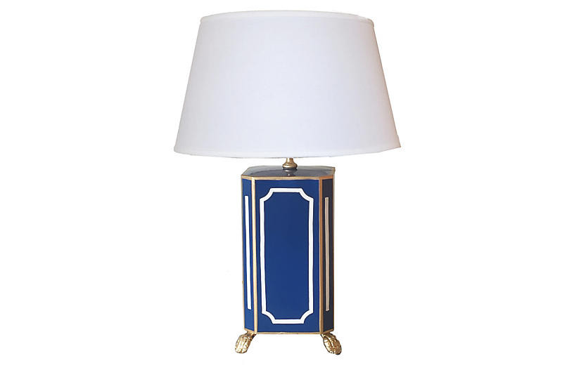 Devon Table Lamp, Navy | One Kings Lane