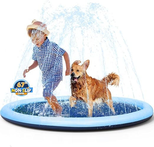 VISTOP Non-Slip Splash Pad for Kids and Dog, Thicken Sprinkler Pool Summer Outdoor Water Toys - F... | Amazon (US)