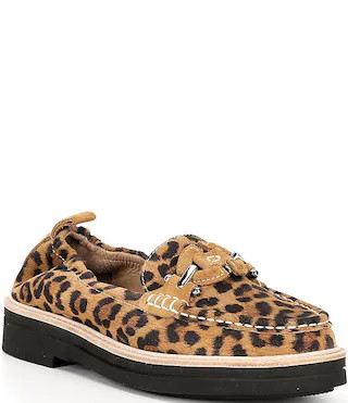 Lomma Leopard Print Suede Bit Buckle Loafers | Dillard's