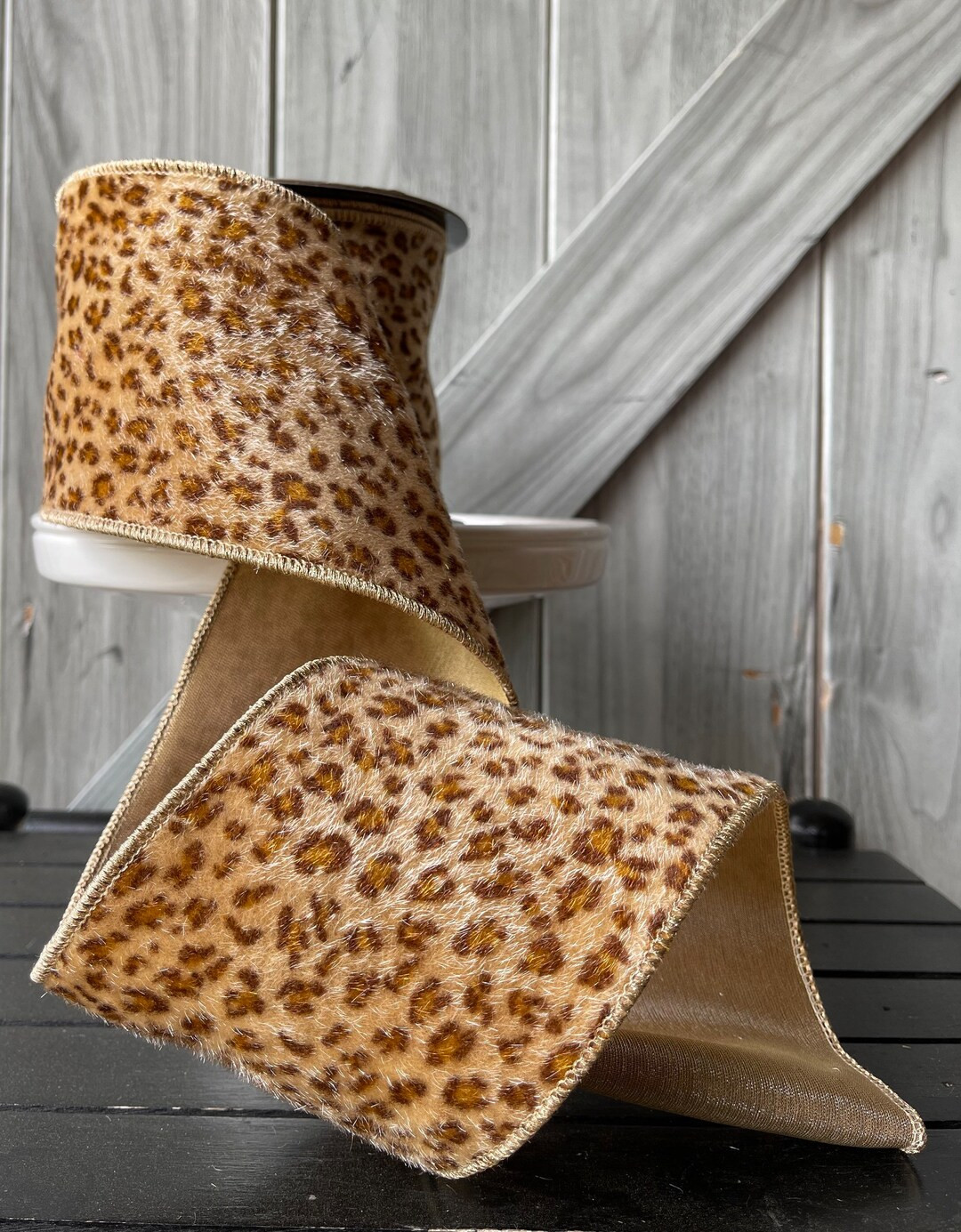 D Stevens 10 Yards 4 Inch Wire Ribbon Leopard Print Ribbon - Etsy | Etsy (US)