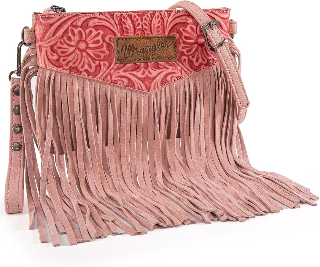 Wrangler Crossbody Small Purse for Women Wristlet Fringe Bag Western Purse | Amazon (US)