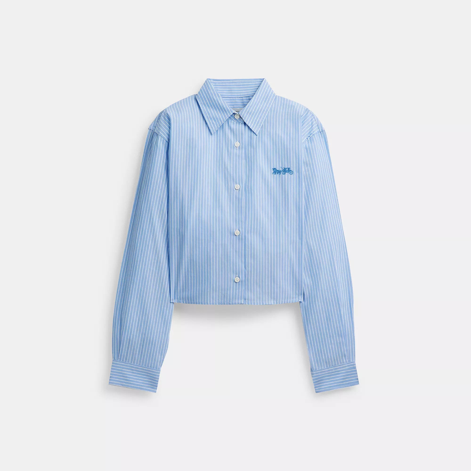 Striped Cropped Button Up Shirt | Coach (US)
