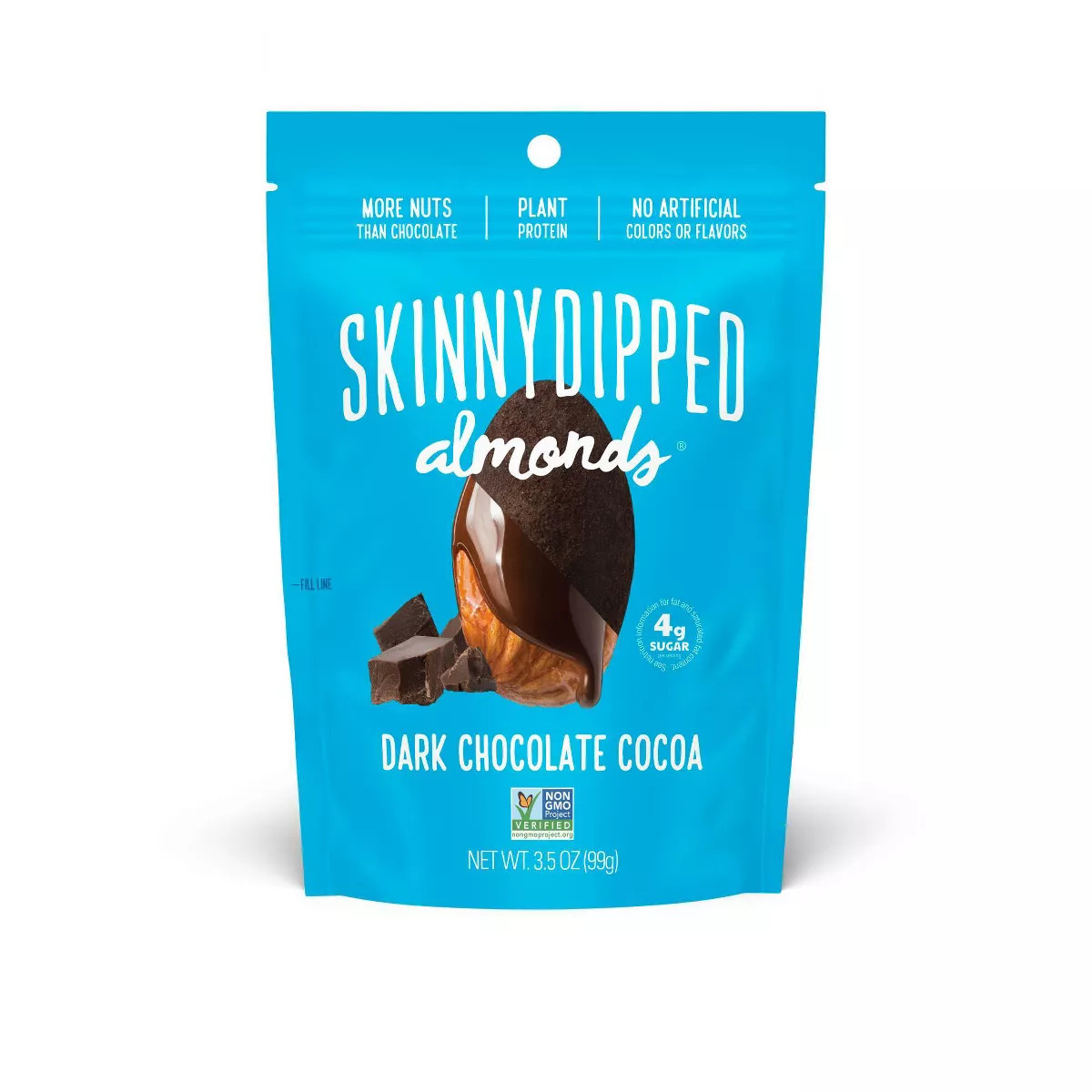 SkinnyDipped Dark Chocolate Cocoa Almonds - 3.5oz | Target