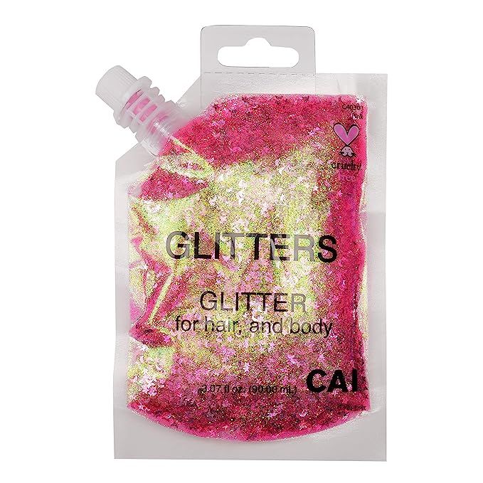 New Hair and Body Glitter Bag Pouch Holographic Cosmetic Grade Glamour (PINK) | Amazon (US)