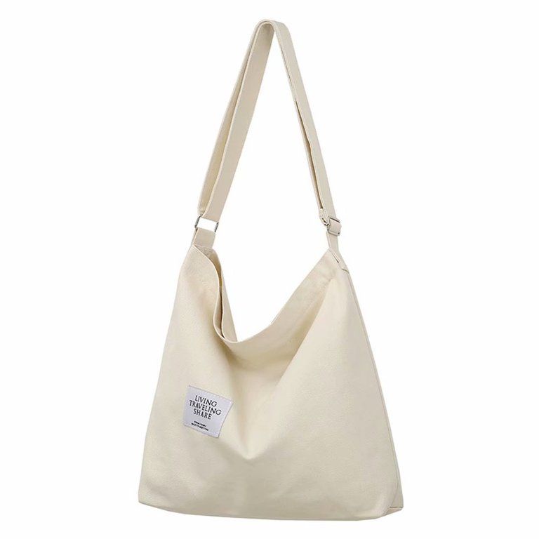 Bodychum Canvas Tote Bag Crossbody Bag for Women Shoulder Bag Sling Bag Reusable Casual Grocery B... | Walmart (US)