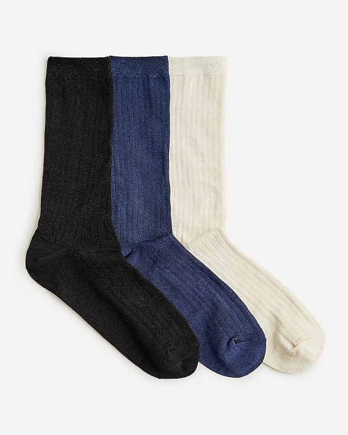 Ribbed trouser socks three-pack | J. Crew US