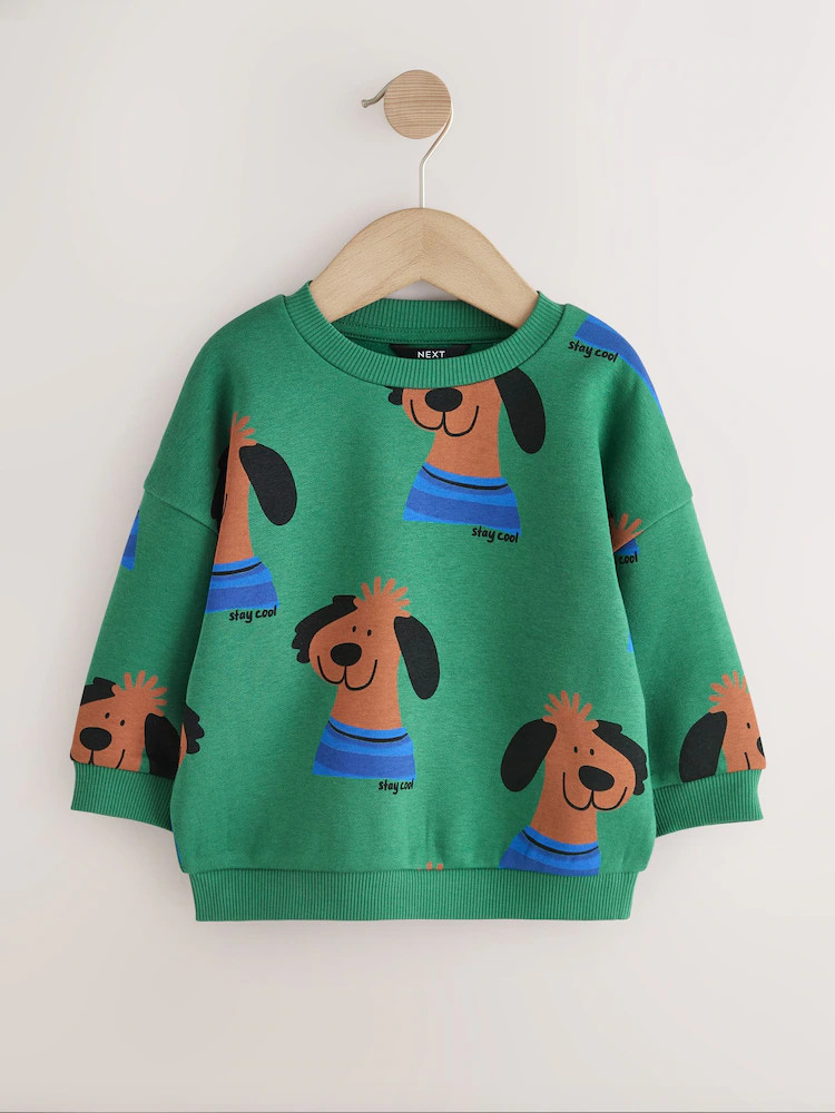 Green All Over Printed Crew Neck Sweat Top (3mths-7yrs) | Next US