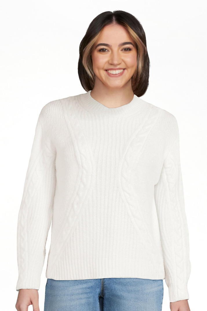 Scoop Women's Textured Cable Knit Sweater | Walmart (US)