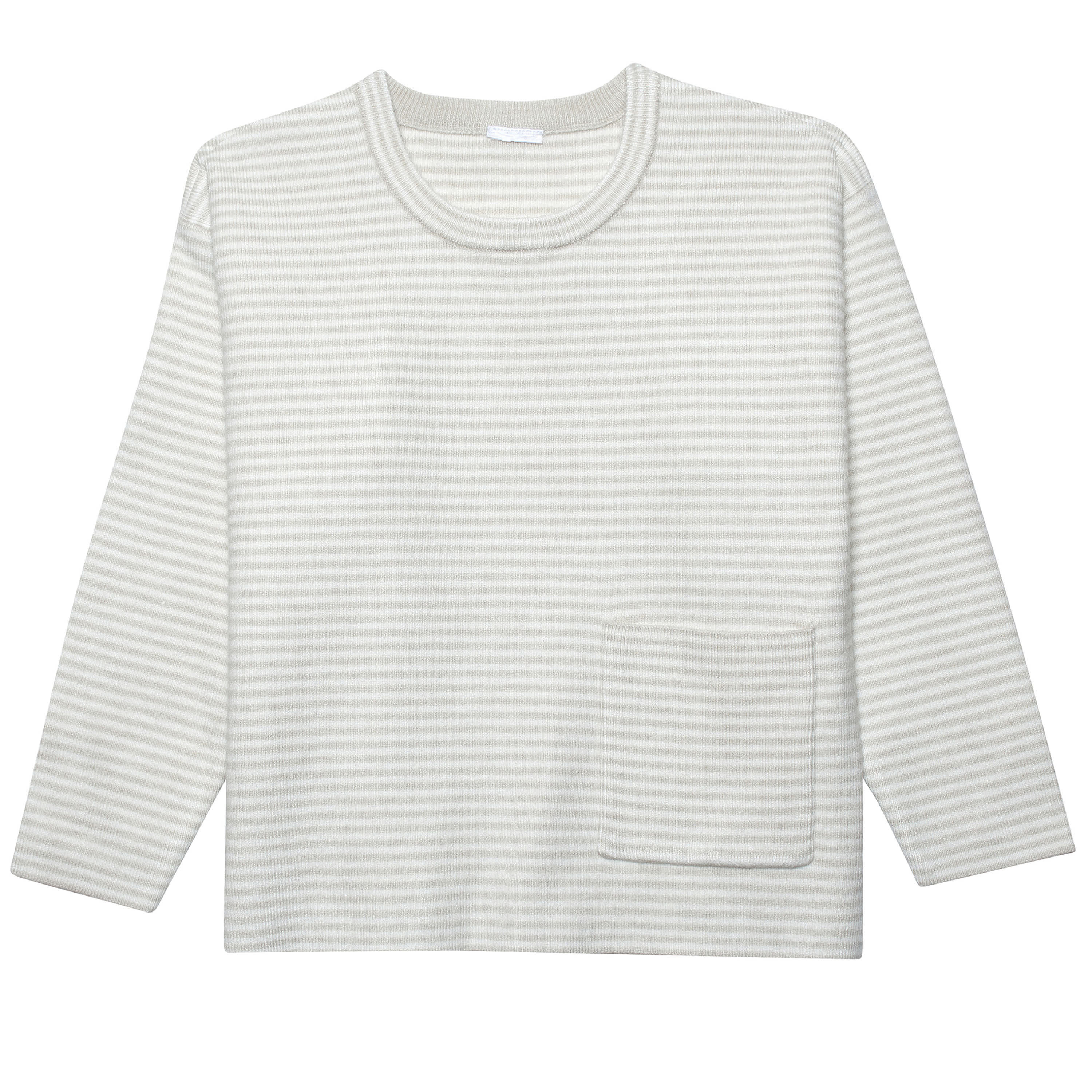 Infant & Toddler Boys Oatmeal Heather Striped Sweater with Pocket | Gerber Childrenswear