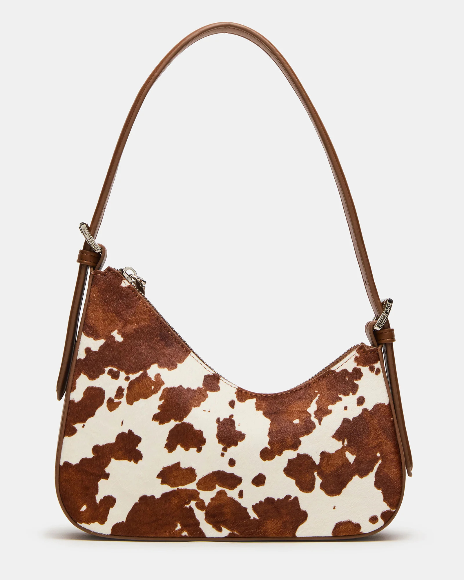 SMITH Bag Brown Cow Print Asymmetric Shoulder Handbag | Steve Madden (US)