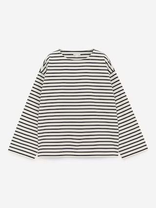 Long-Sleeve T-Shirt – Dark Blue/Off White – Women – ARKET GB | Arket UK