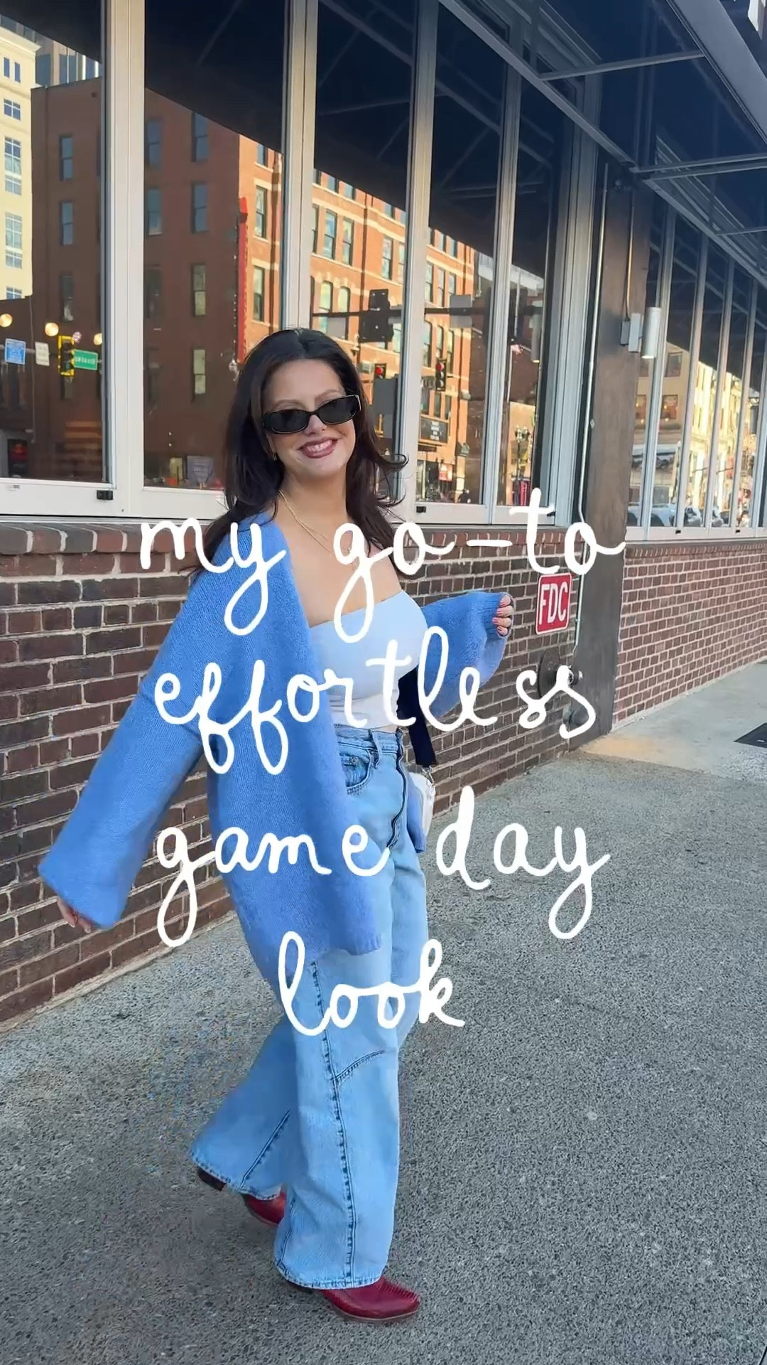 Game day easy for from Amazon! Cardigan and denim! Size 32 in jeans and plenty big! L tube top, XL cardigan! 

#LTKFindsUnder50 #LTKootd #LTKdayinmylife