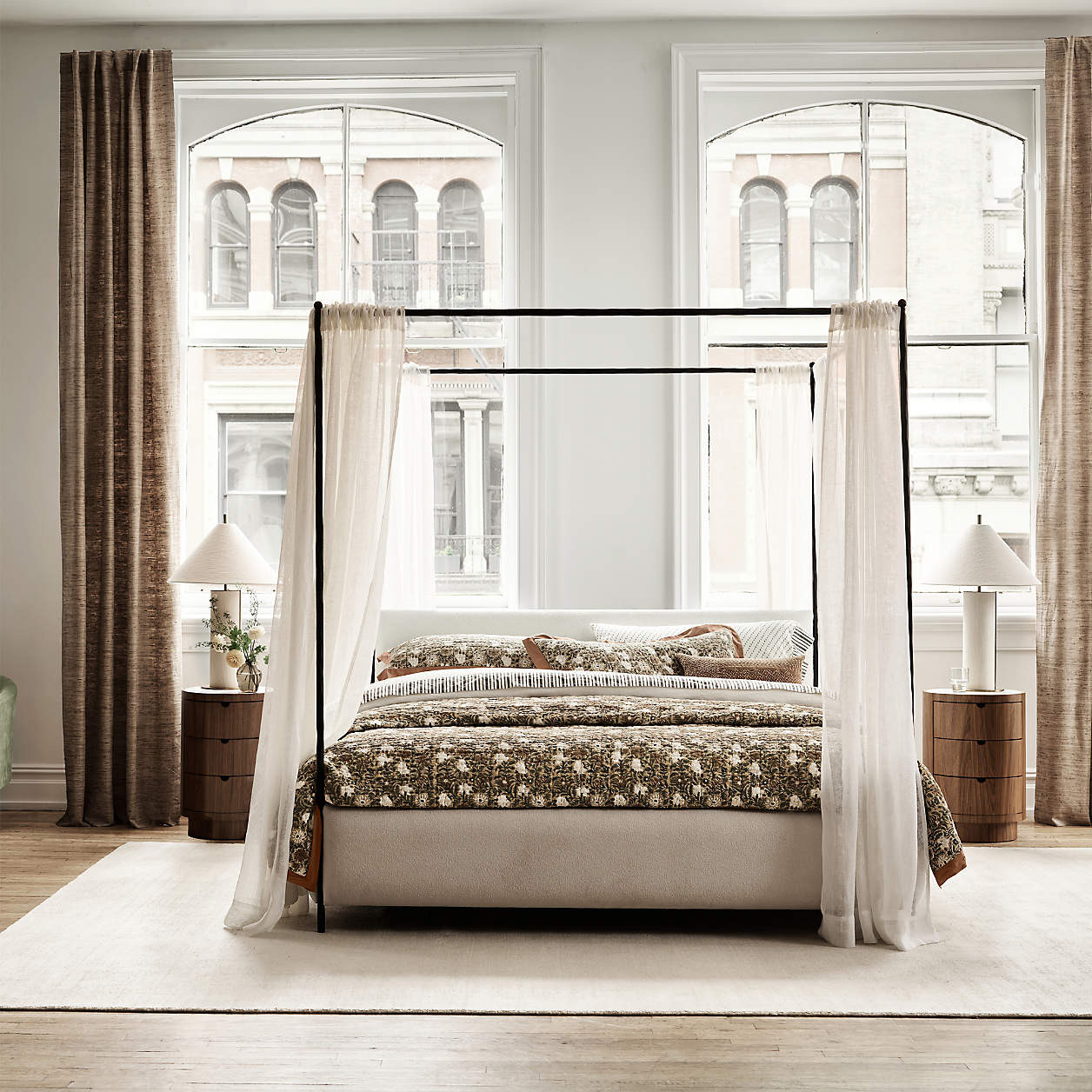 Coveteur Upholstered King Canopy Bed + Reviews | Crate & Barrel | Crate & Barrel