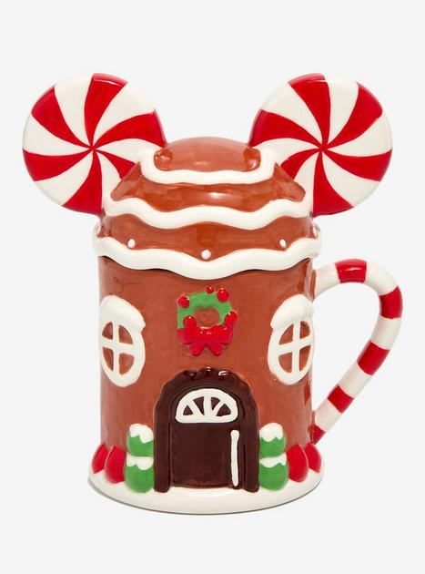 Disney Mickey Mouse Gingerbread House Figural Mug With Lid — BoxLunch Exclusive | BoxLunch