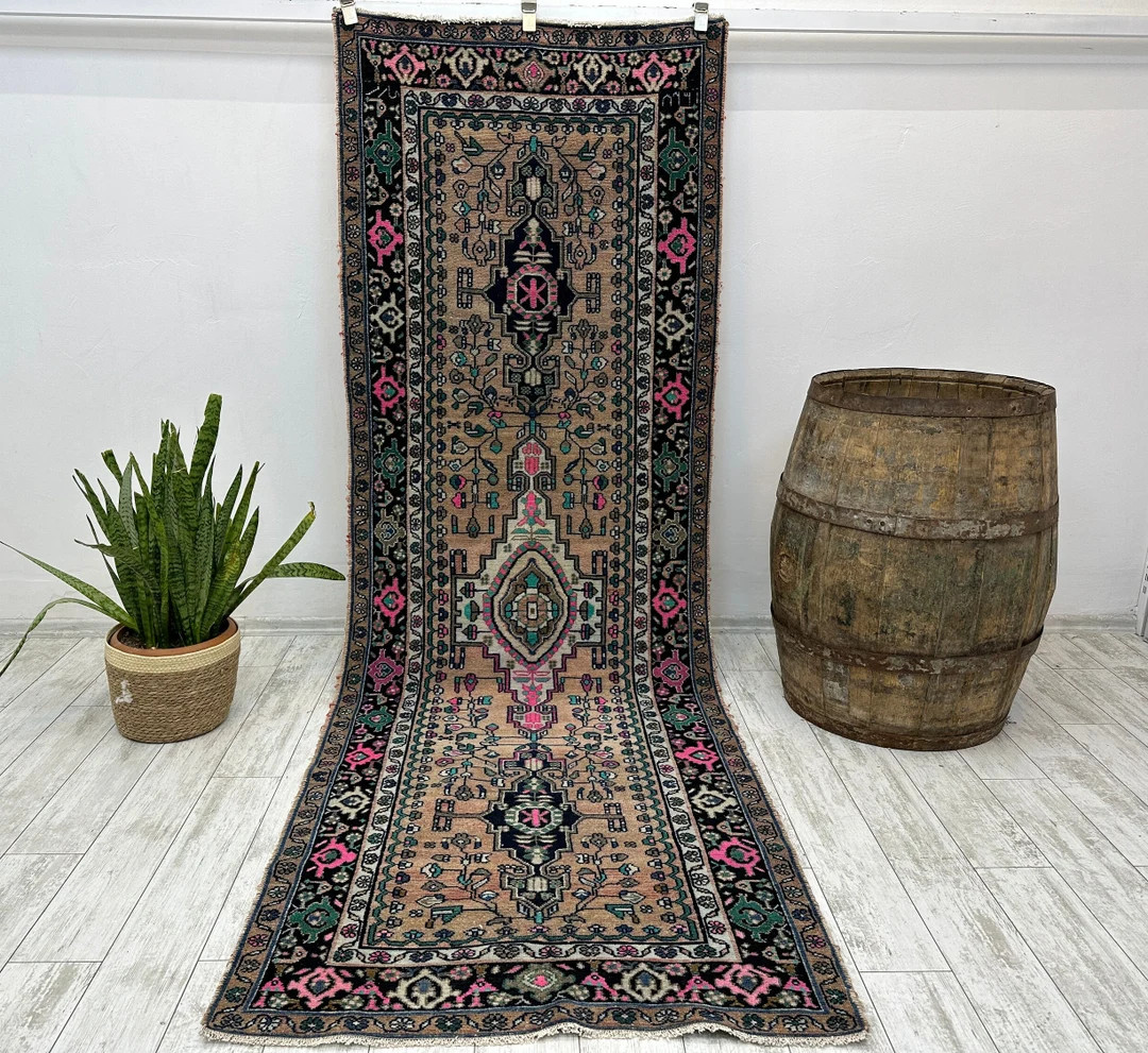 persian runner rug, turkish runner, long pink runner, oriental runner, afghan runner, vintage run... | Etsy (US)