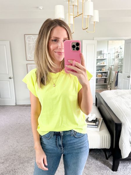 Bright muscle tee. Wearing small 