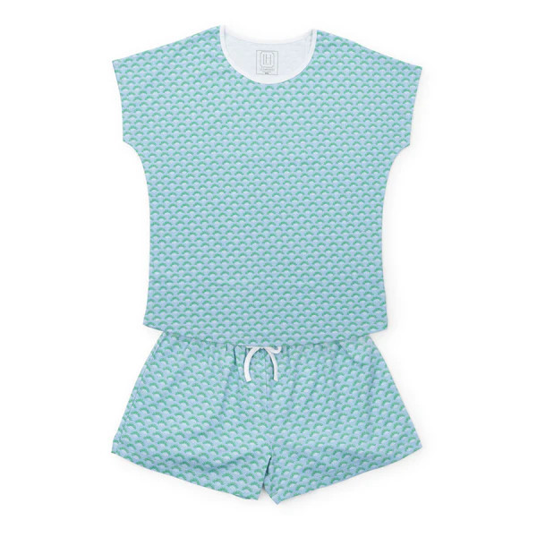 SALE Riley Women's Pima Cotton Pajama Short Set - Cool Blooms | Lila and Hayes