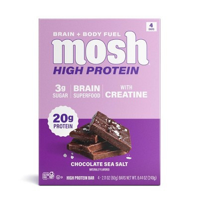 MOSH Chocolate Sea Salt High Protein Bars with Creatine - 20g Protein - 8.44oz/4ct | Target