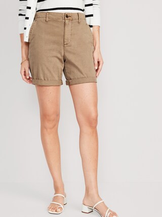 High-Waisted OGC Chino Shorts for Women -- 7-inch inseam | Old Navy (US)