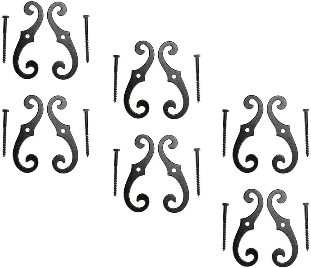 Renovators Supply Cast Aluminum Shutter Fasteners - Decorative S Style Shutter Dogs Hardware - We... | Amazon (US)