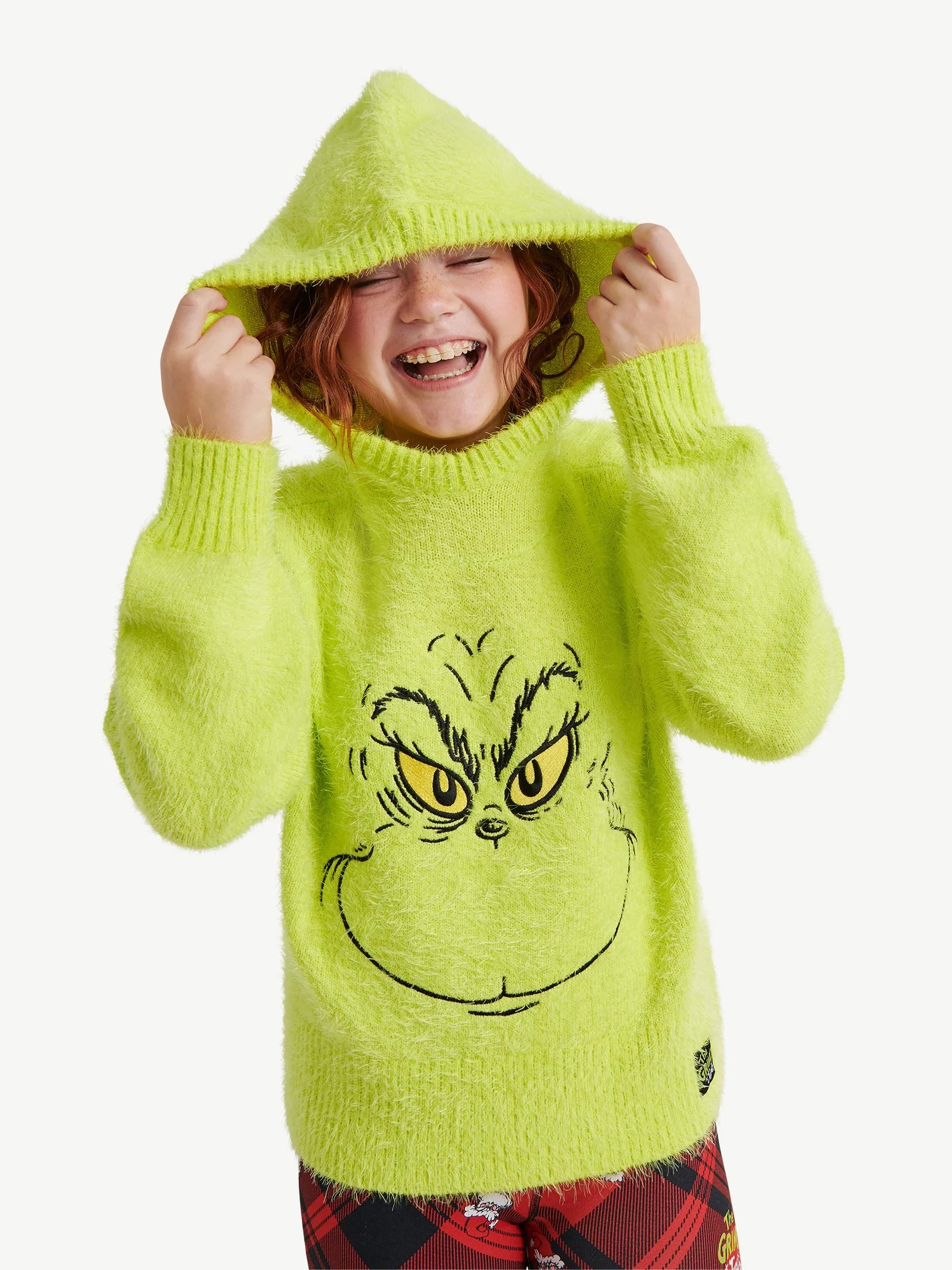 Justice Girls Grinch Hooded Sweater, Sizes XS-XL & Plus | Walmart (US)