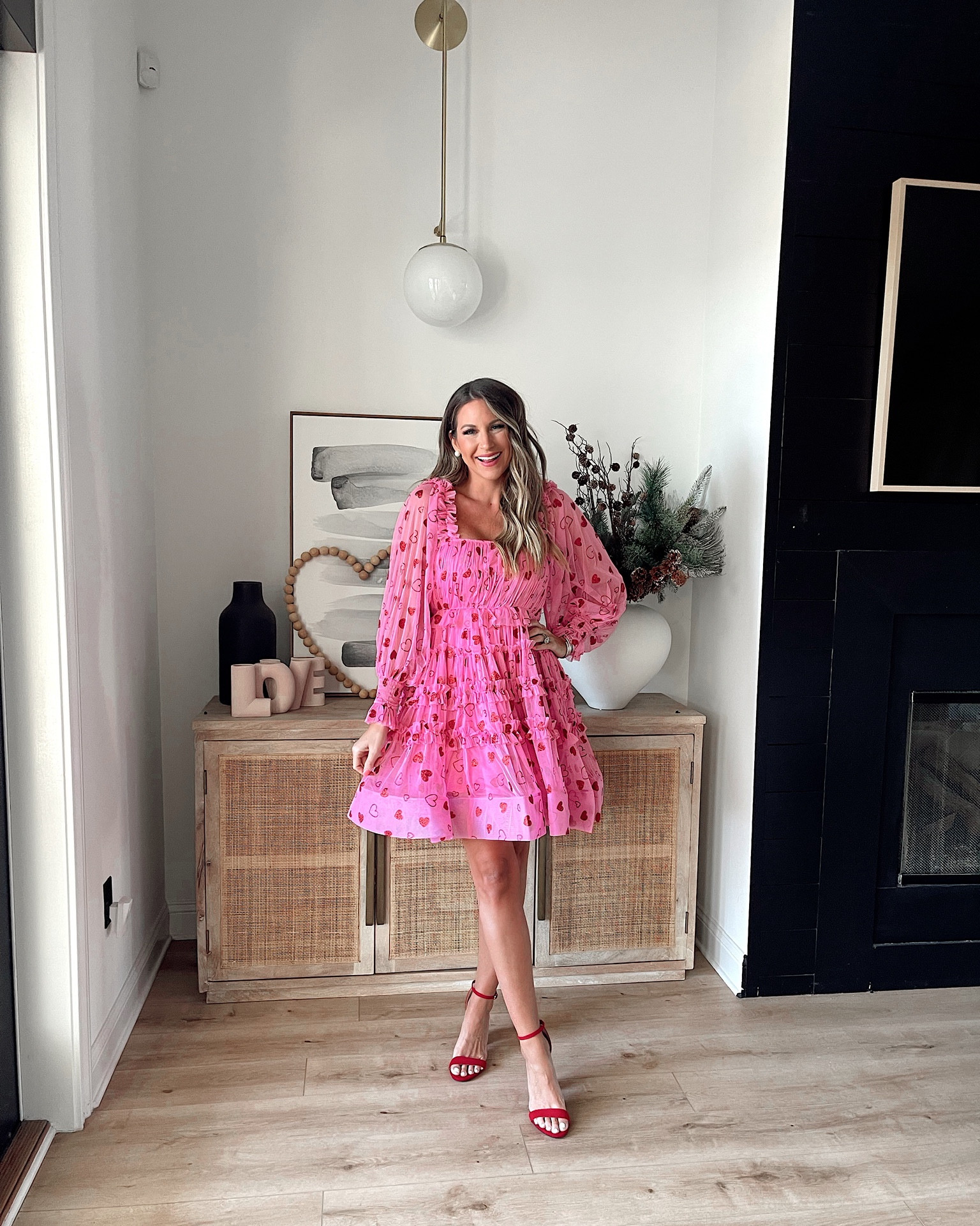 In a small heart tiered dress from ASOS, heels and earrings from Amazon- all fits TTS.

#LTKSeasonal #LTKstyletip #LTKshoecrush