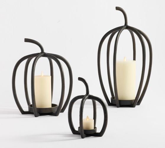 Handcrafted Fallon Pumpkin Candle Holder | Pottery Barn (US)