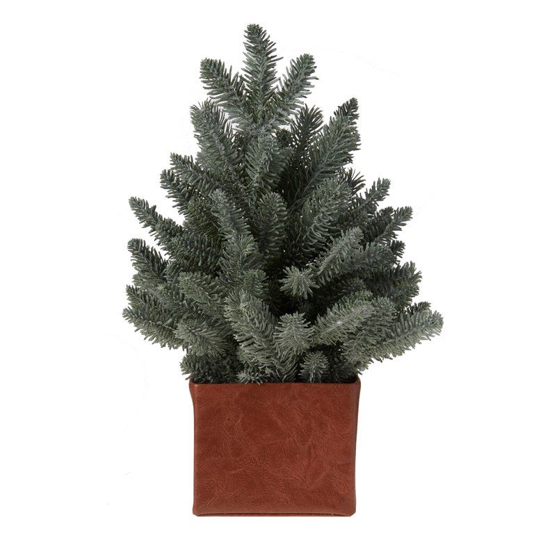 Holiday Time Mini Pine Tree in Square Pot Table Top Decoration, 16" | Walmart (US)