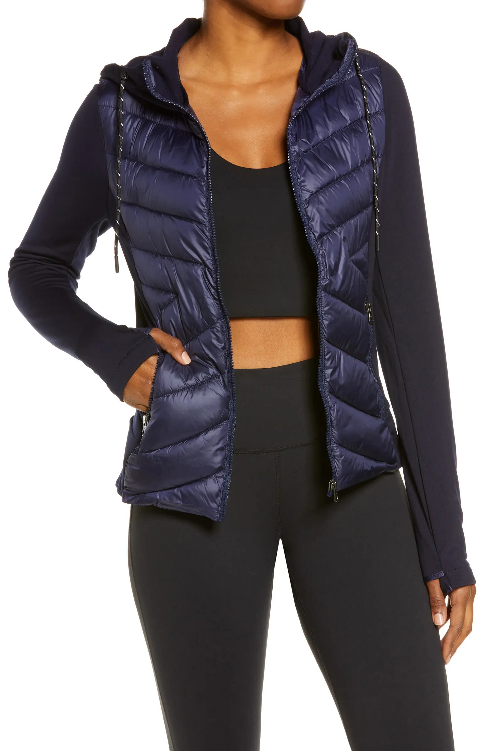 Hooded Hybrid Running Jacket | Nordstrom