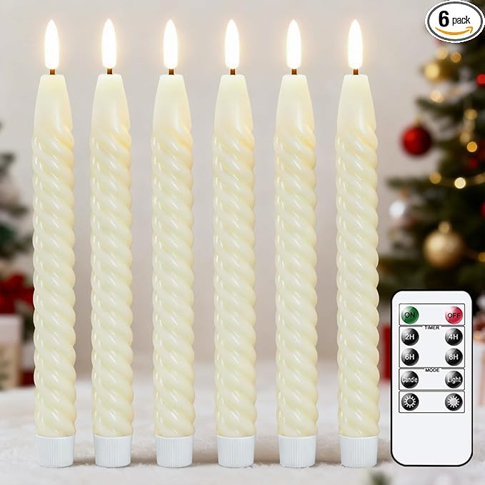 Flameless Taper Candles Flickering with Remote Timer, LED Taper Candles Battery Operated Warm 3D ... | Amazon (US)