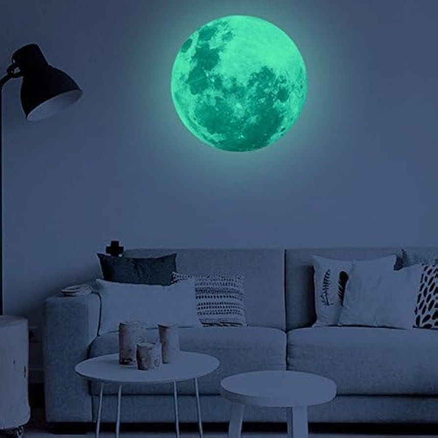 Glow in The Dark Wall or Moon Stickers – Luminous Decal Stickers for Simulated Moon Effect at N... | Amazon (US)