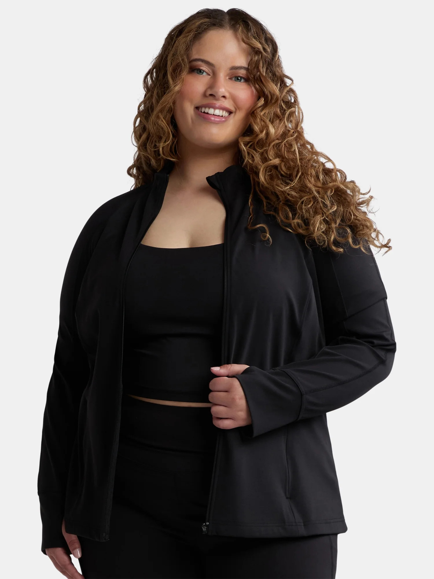 Avia Women's and Women's Plus SoftSculpt Zip-Up Jacket, Sizes XS-4X - Walmart.com | Walmart (US)