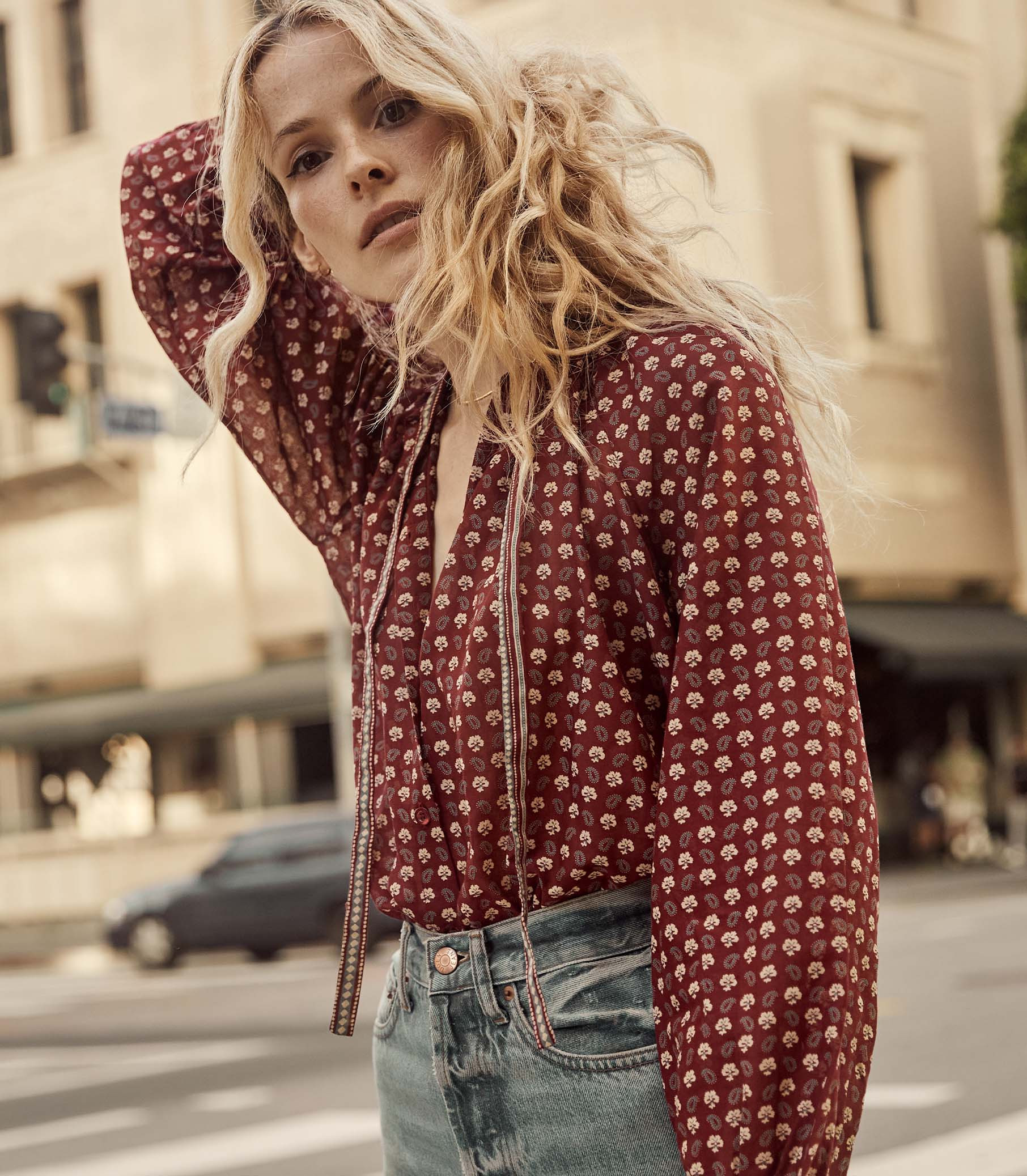 Amina Top - Rouge Countryside Paisley | DÔEN | DOEN