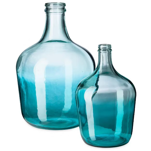 VivaTerra Ocean Blue Recycled Glass Vase, Set of 2 | Target