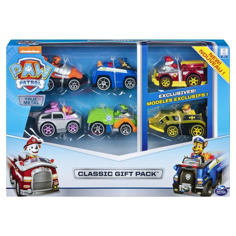 PAW Patrol, True Metal Classic Gift Pack of 6 Collectible Die-Cast Vehicles, 1:55 Scale | Walmart (US)