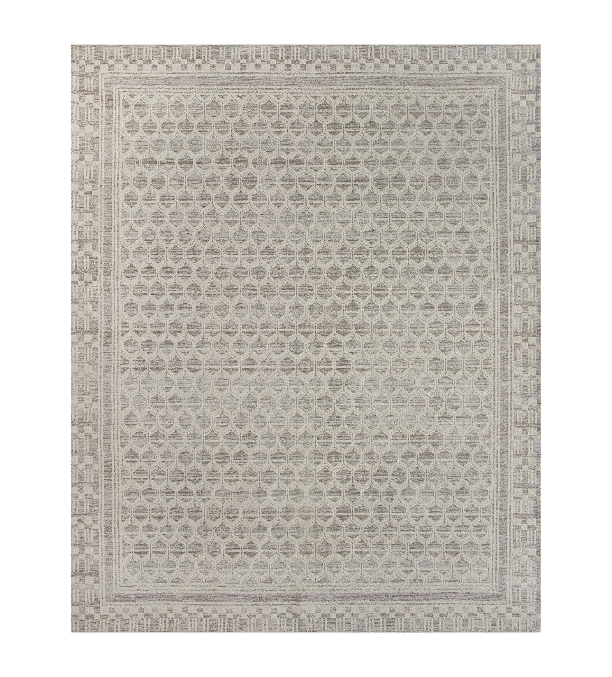 Better Homes & Gardens 8' x 10' Gray Border Tight Geo Pattern Indoor Area Rug | Walmart (US)