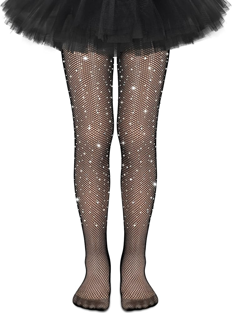 Kids Fishnet Stockings Girls Fishnet Tights Toddler Glitter Tights Sparkle Tights for Girls Hallo... | Amazon (US)