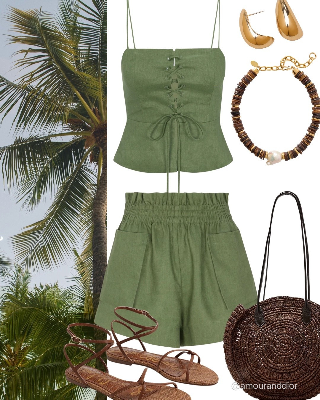 Summer outfit inspo 🌴dinner date outfit, beach vacation outfit, date night outfit, palm beach, South Florida, Miami, olive green linen set

#LTKTravel #LTKOver40 #LTKSeasonal
