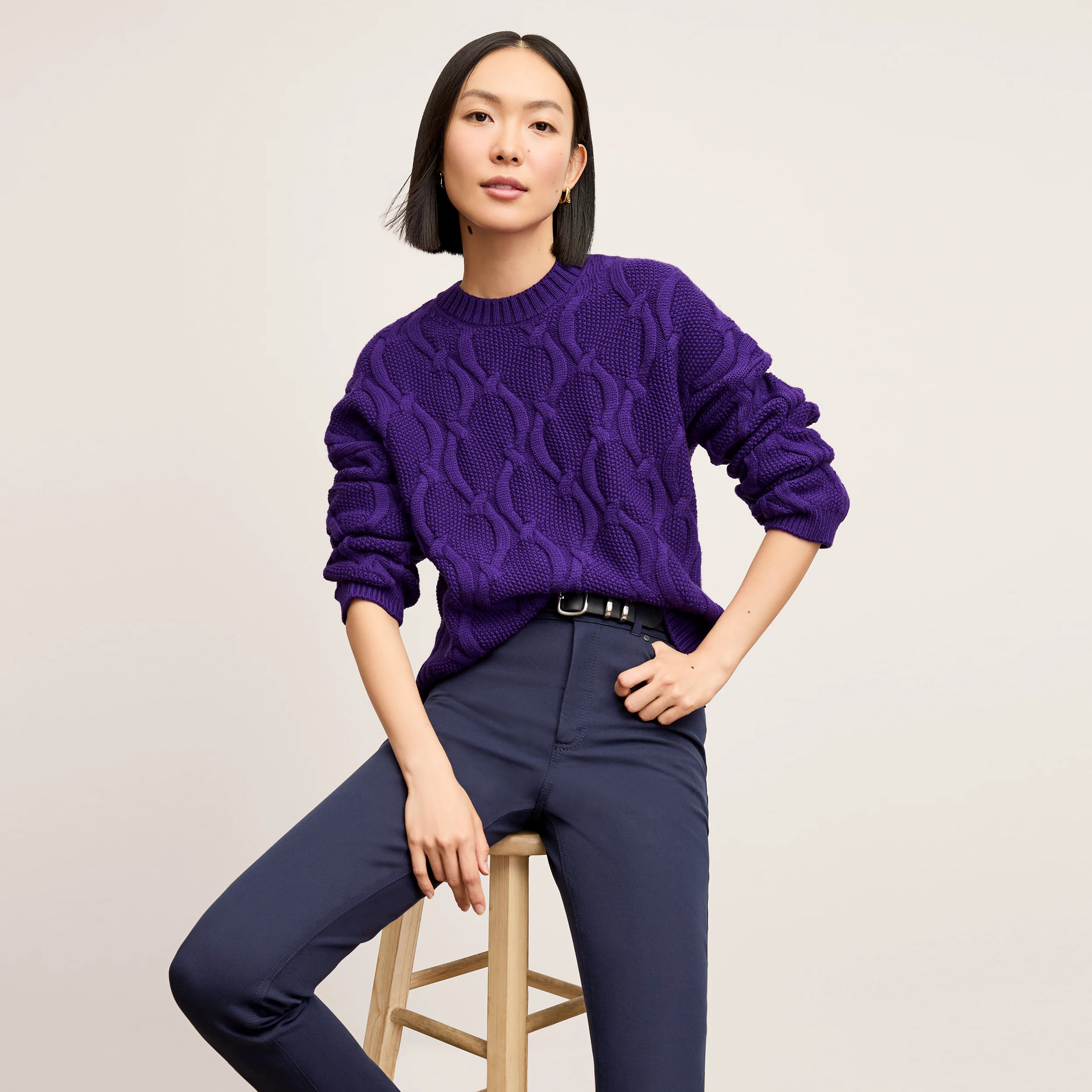 Kiki Sweater - Cable Knit :: Ube | MM LaFleur