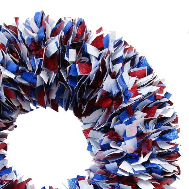 16" red, white, and blue Patriotic Chunky Wreath -Way to Celebrate | Walmart (US)