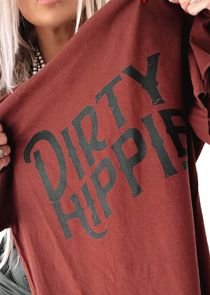 DIRTY HIPPIE SIDE SLIT TEE | Pebby Forevee