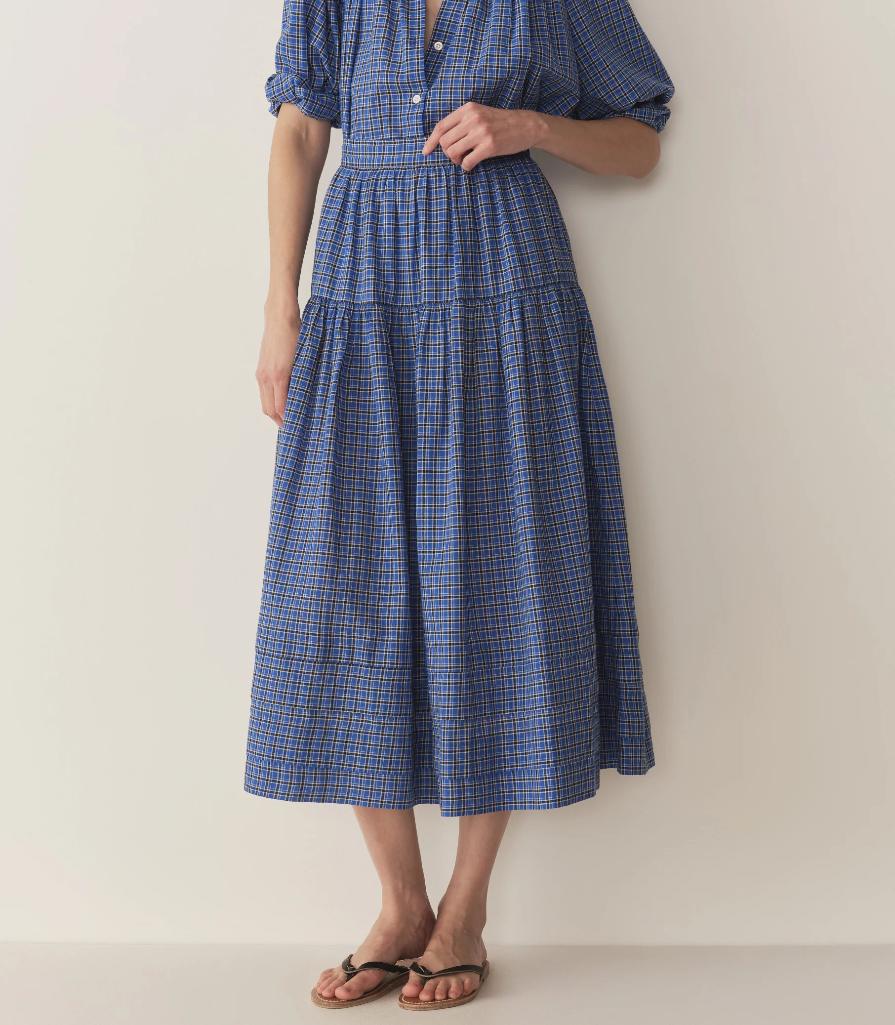 Sebastiane Skirt - Cassis Check | DÔEN | DOEN