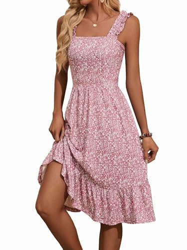 ZABERRY Womens Summer Dresses 2025 Corset Dress Floral Sundresses Square Neck A-Line Spring Sundresses for Women 2025 Midi Empire Waist Derby Dress | Amazon (US)