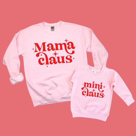 Mama Claus and Mini Claus Christmas Sweatshirt Set Mommy and | Etsy | Etsy (US)