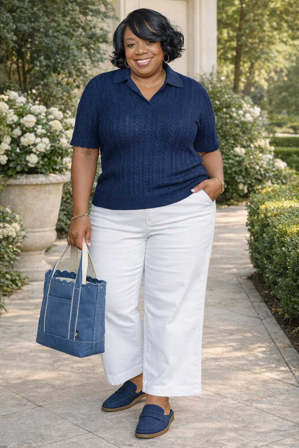 Clean, classic, and comfortable 
This navy + white look is my go-to for effortless style that feels as good as it looks. Easy pieces, polished vibe… just how we like it 

#LTKStyle #Over50Fashion #EffortlessChic #ComfortAndStyle 

 #LTKSeasonal #LTKOver40 #LTKWorkwear
